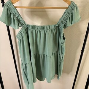 Arula green flowy tank top